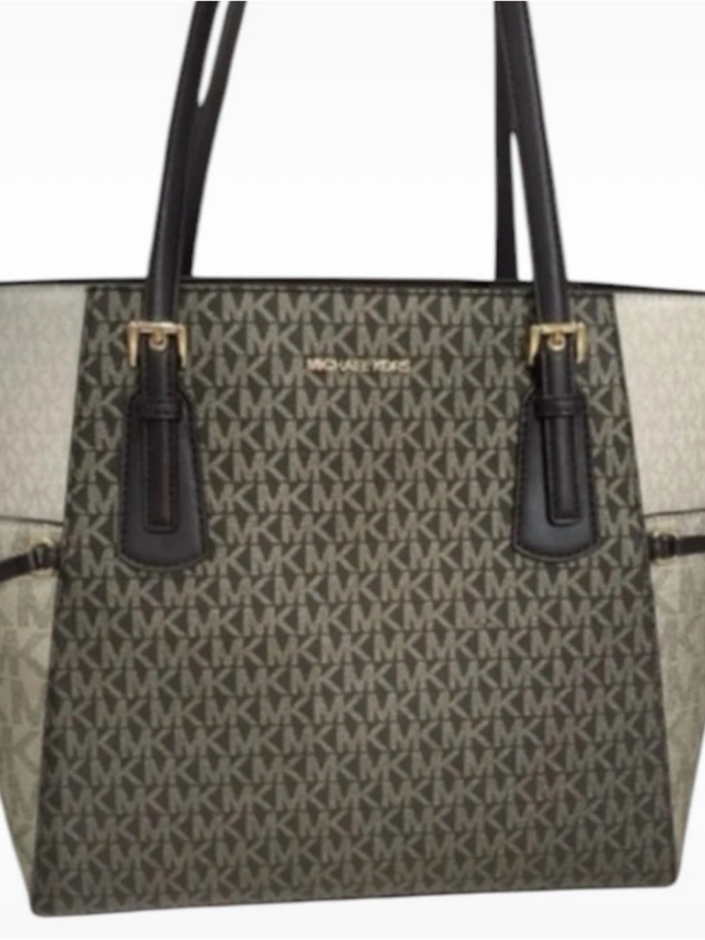 Michael Kors Brown and Tan MK Logo Tote